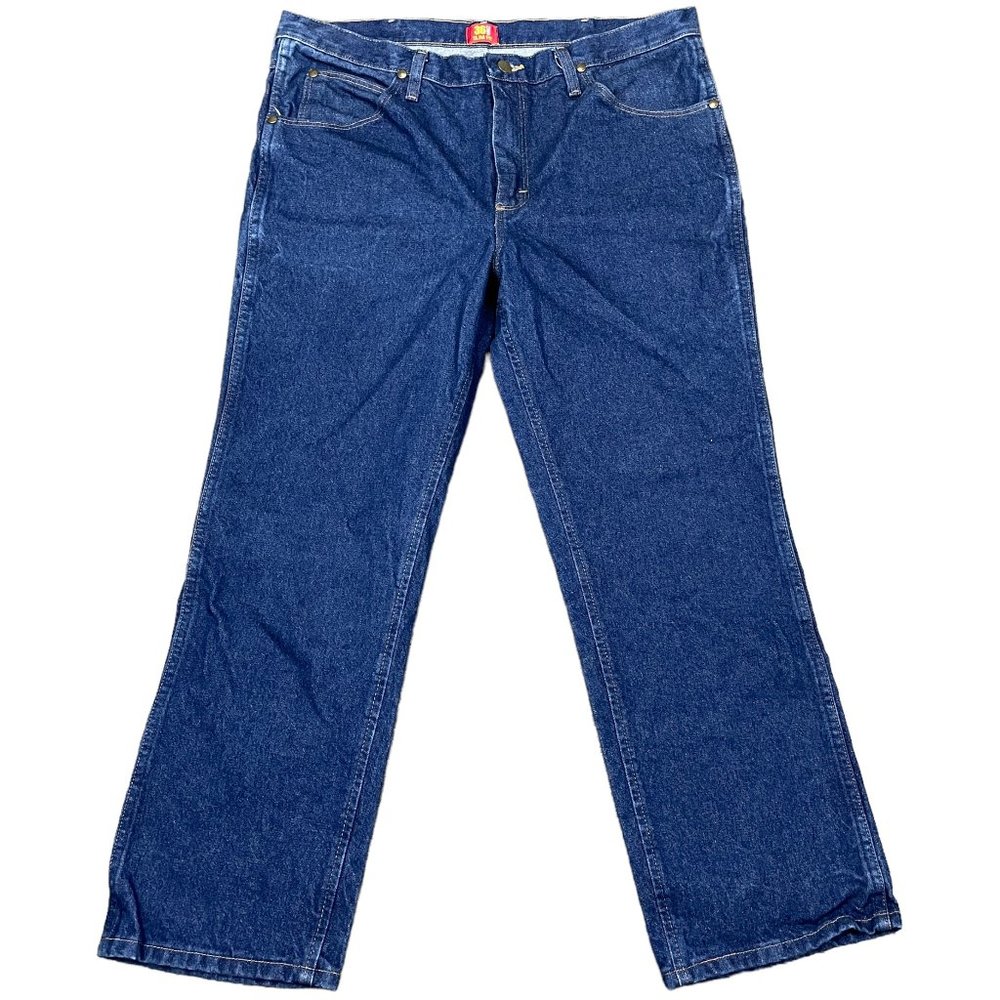 WRANGLER 36MWZ Slim Fit Denim Jeans Mens 36x29 Dark Wash Western Comfort